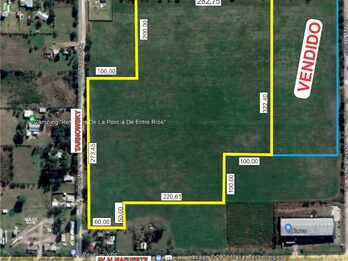 Terreno 134000 m2 ingreso a parana