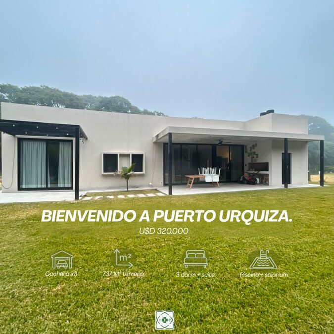 Casa 3 dormitorios con amplio jardín, Barrio Puerto Urquiza.