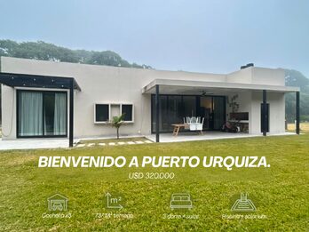 Casa 3 dormitorios con amplio jardín, Barrio Puerto Urquiza.