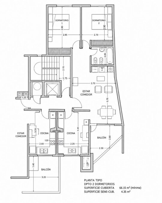 Cervantes 550 piso 12. Oportunidad! Departamento dos dormitorios con cochera