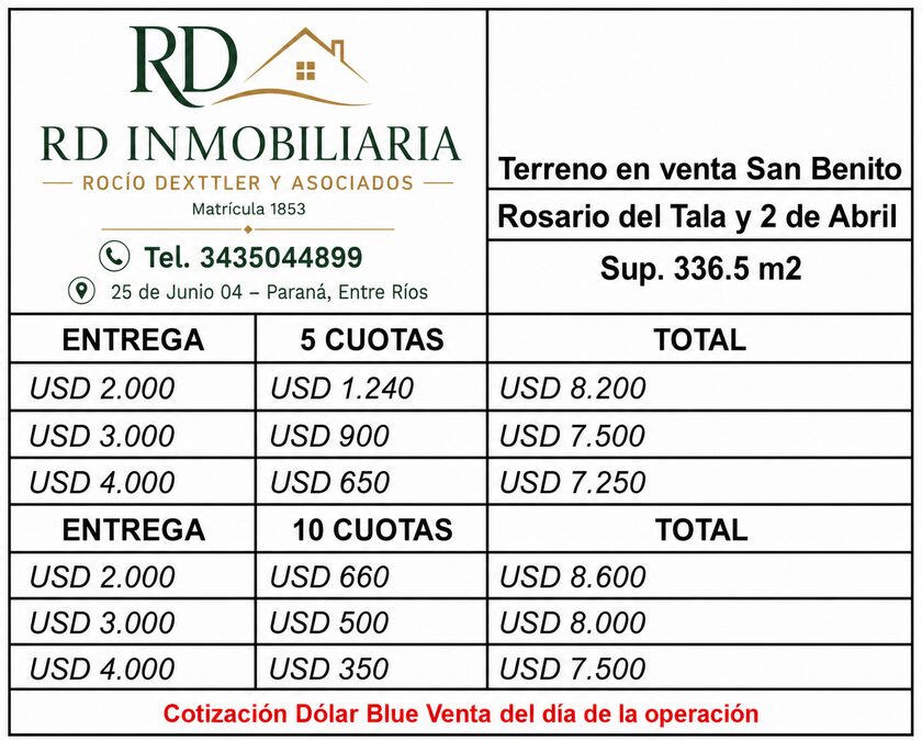 terreno en venta en SAN BENITO