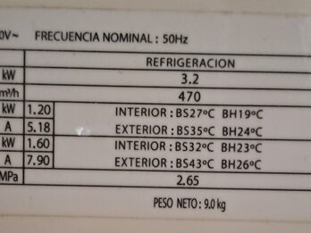 Vendo Aire Acondicionado Tipo Split Frío 2750 fg