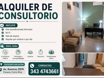 ALQUILER DE CONSULTORIO - sobre Av. Ramírez