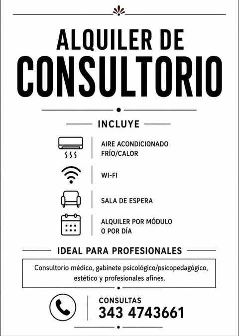 ALQUILER DE CONSULTORIO - sobre Av. Ramírez