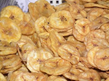 Banana glaseada en rodajas