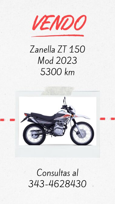 Vendo Zanella zt 150 2023. Impecable!! 5200 km