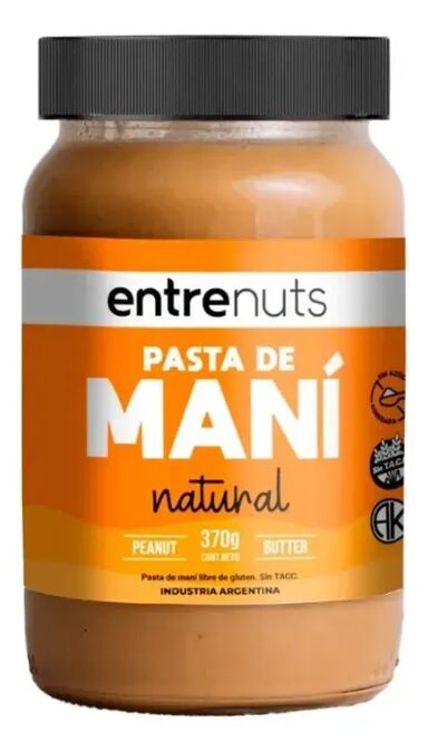 Pasta de maní natural Entrenuts x 370 g