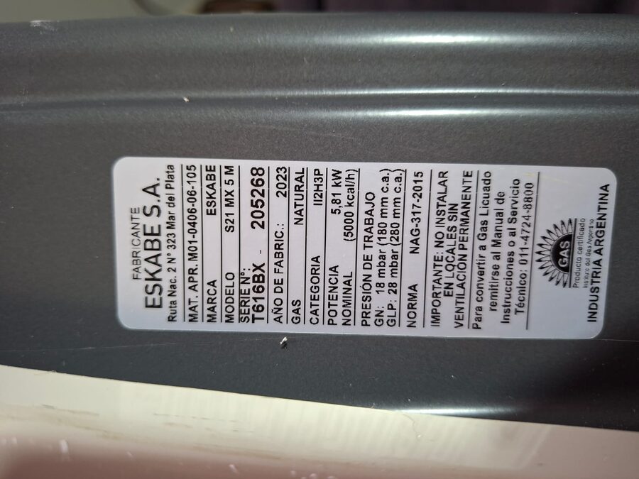 Calefactor Eskabe de 5000 kcal multigas  $200000
