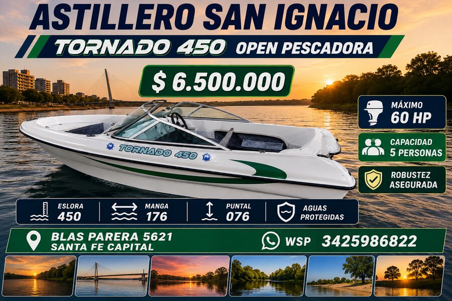SAN IGNACIO 450 TORNADO OPEN PESCADORA, ROBUSTEZ ASEGURADA