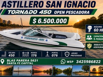 SAN IGNACIO 450 TORNADO OPEN PESCADORA, ROBUSTEZ ASEGURADA