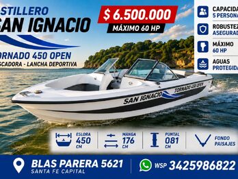 SAN IGNACIO 450 TORNADO OPEN PESCADORA, ROBUSTEZ ASEGURADA
