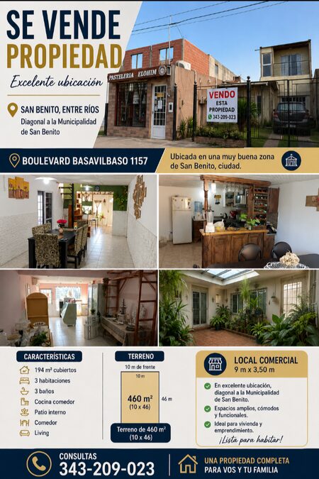 Casa 194 M2 construidos con local comercial