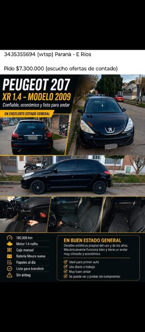 Peugeot 207 mod. 2009 XR 1.4 (5 puertas)