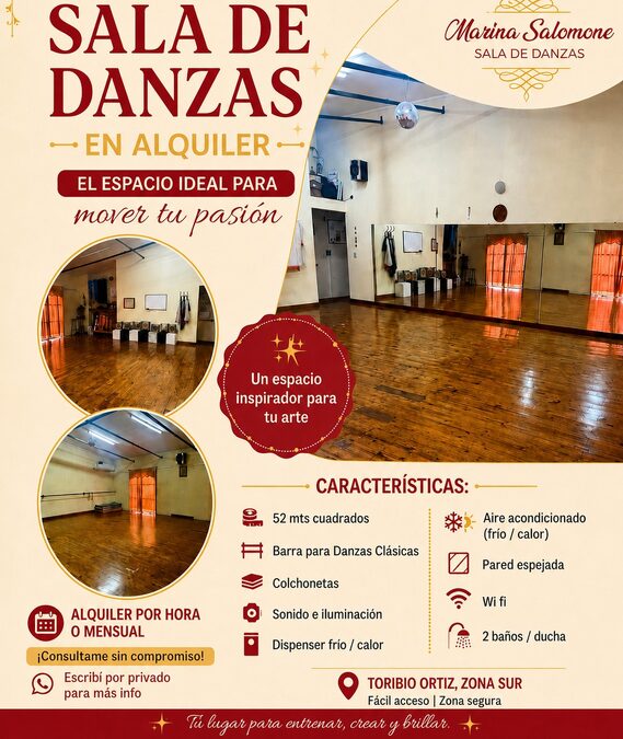 Sala de danzas en alquiler