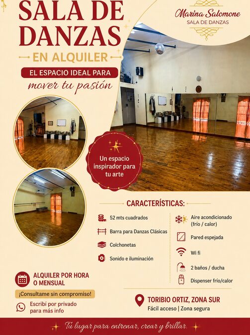 Sala de danzas en alquiler