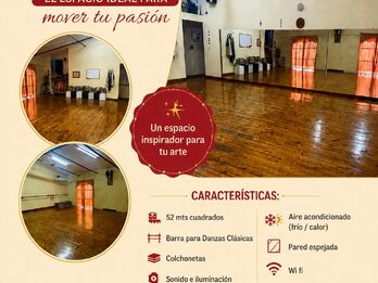 Sala de danzas en alquiler