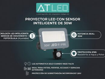 REFLECTOR LED 30W CON SENSOR DE MOVIMIENTO