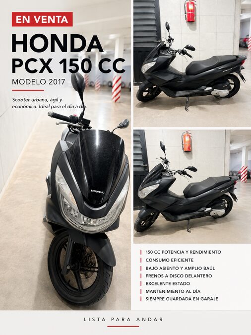 VENDO EXCELENTE HONDA PCX 150 , MUY POCOS KM