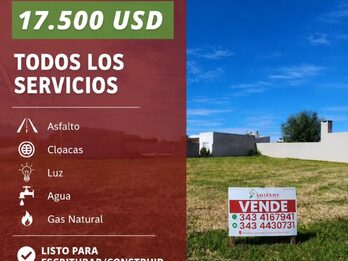 VENDO TERRENO TODOS LOS SERVICIOS-A ESCRITURAR-ORO VERDE