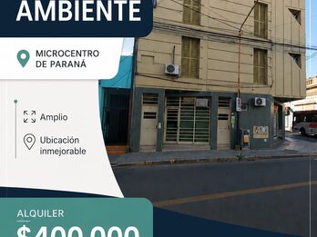 ALQUILER MONOAMBIENTE AMPLIO EN MICRO CENTRO