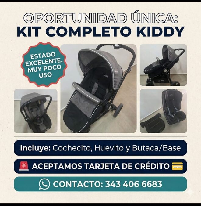 Cochecito marca kiddy, huevito von base pra auto, sillota de auto y booster