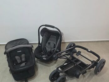 Cochecito marca kiddy, huevito von base pra auto, sillota de auto y booster