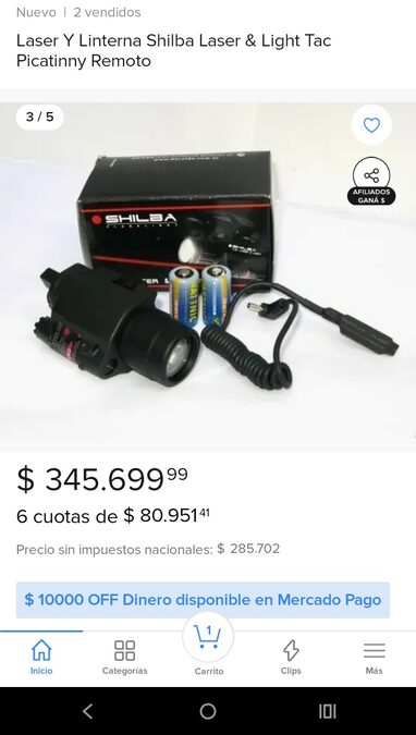 Mira laser con linterna