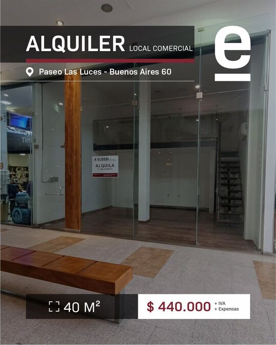 ALQUILER LOCAL 3 PASEO LAS LUCES