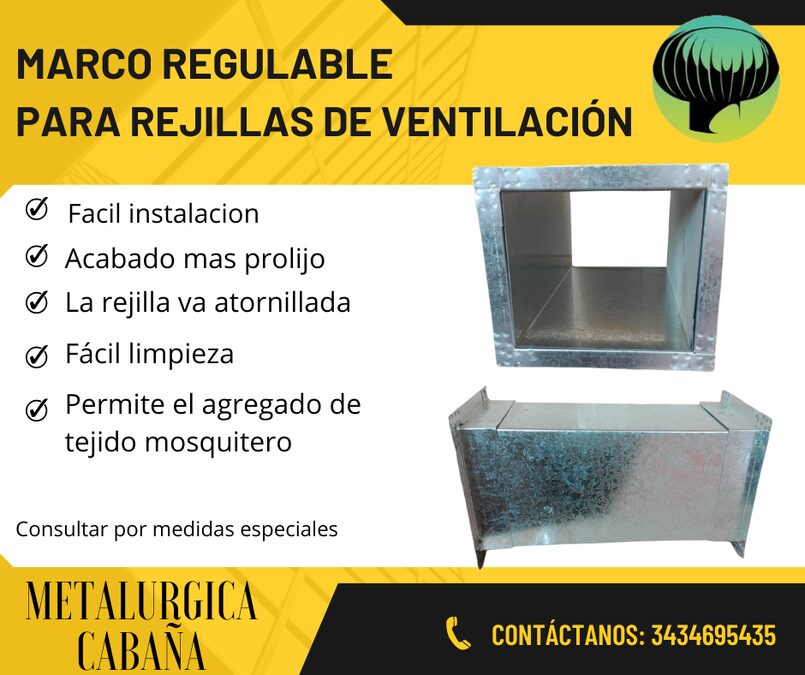 Marco regulable para rejilla de ventilacion de gas