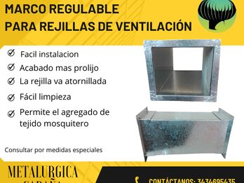Marco regulable para rejilla de ventilacion de gas