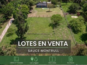 🌿 VENDO LOTES EN SAUCE MONTRULL – BARRIO EL MOLINO 1.600 M², FRENTE A RUTA 18.
