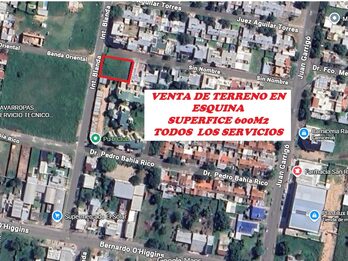 SE VENDE TERRENO EN CALLE INTENDENTE BLANDA Y PAXSAJE PRIVADO