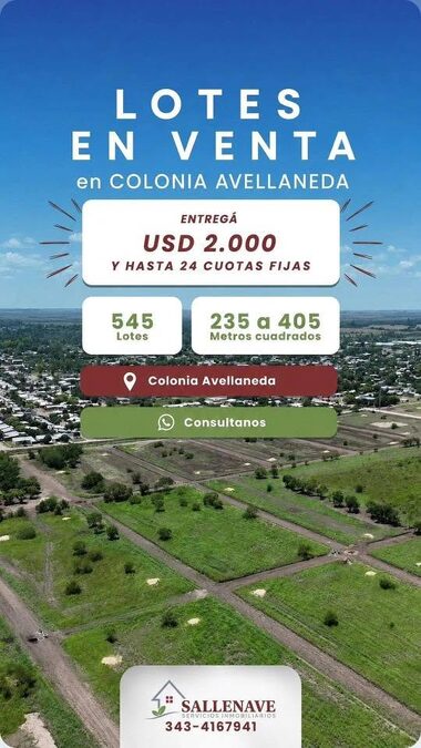 LOTES EN VENTA-PLENO DESARROLLO-FACTIBILIDAD APROBADA-ENTREGA DE 2.000 USD Y 24 CUOTAS FIJAS