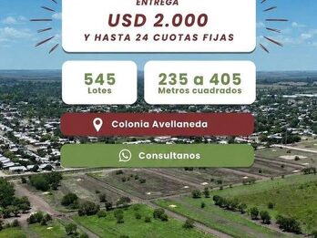 LOTES EN VENTA-PLENO DESARROLLO-FACTIBILIDAD APROBADA-ENTREGA DE 2.000 USD Y 24 CUOTAS FIJAS
