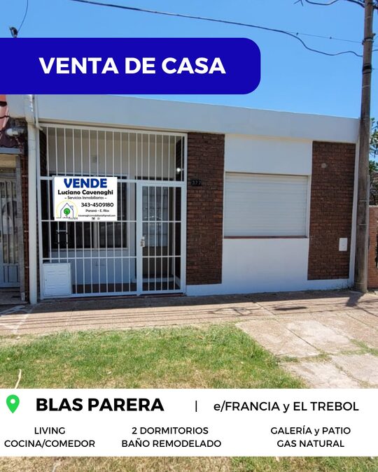 🏡 VENTA de CASA - BLAS PARERA, PARANÁ 🌱