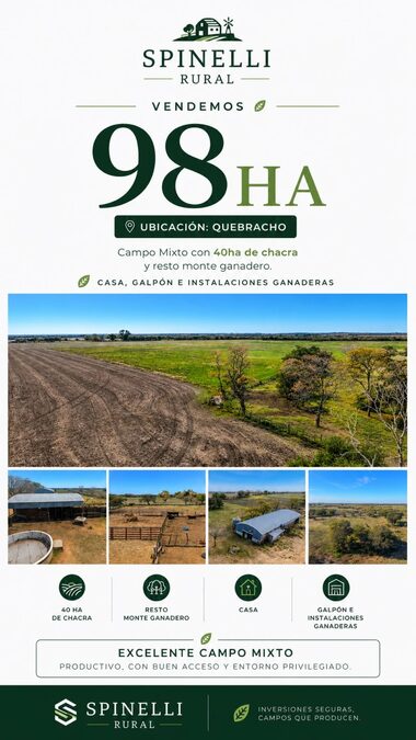 Campo Mixto En Quebracho! 98ha