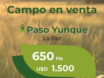 650 ha Ganaderas en La Paz