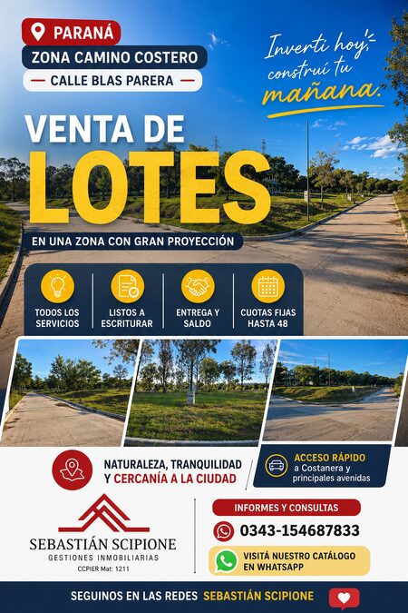 LOTES EN PROMOCION PARANA Y ALREDEDORES