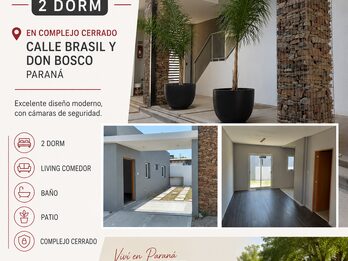 VENTA CASAS 2 DORM COMOLEJO CERRADO PARANA
