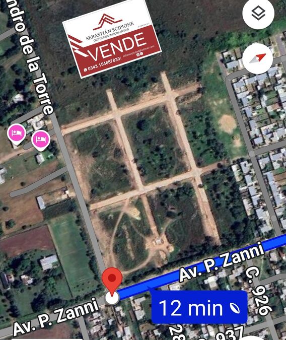 LOTES EN VENTA ZONA ZANNI PARANA