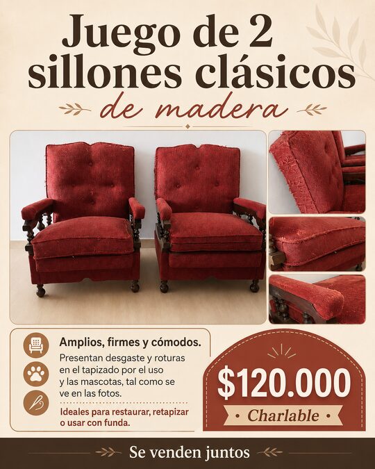 Vendo dos sillones a restaurar