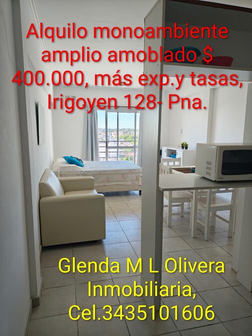 amplio monoambiente amoblado