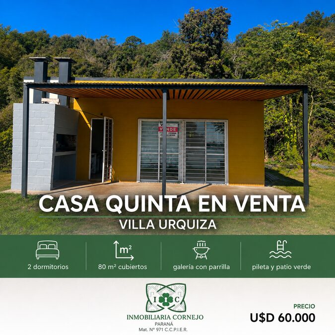 QUINTA EN VENTA CON VISTA AL RÍO, VILLA URQUIZA