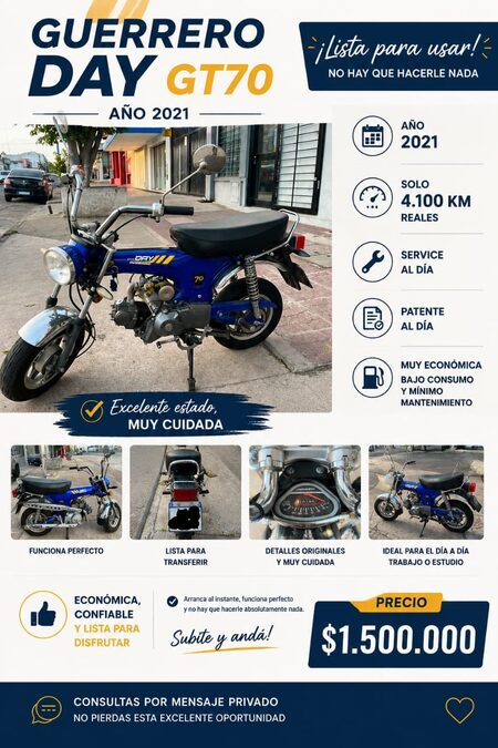 Moto guerrero day GT70