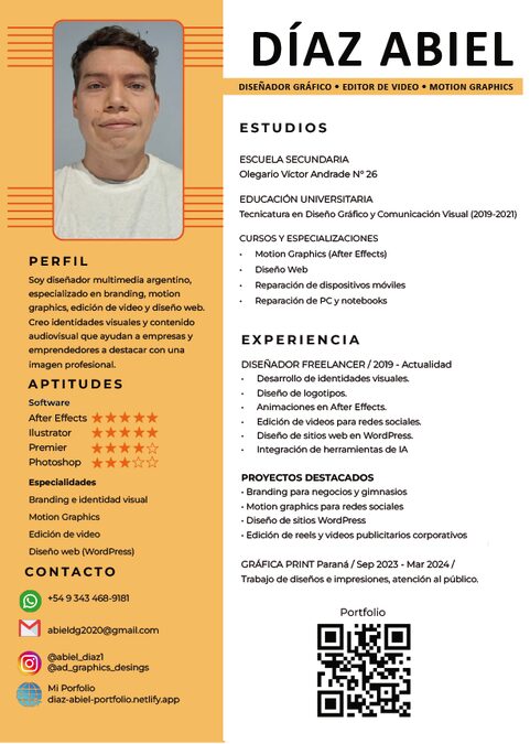 DISEÑADOR GRÁFICO • EDITOR DE VIDEO • MOTION GRAPHICS