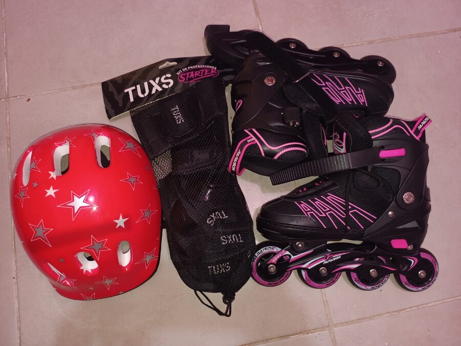 Vendo rollers extensibles 32 a 35 niña y kit protección