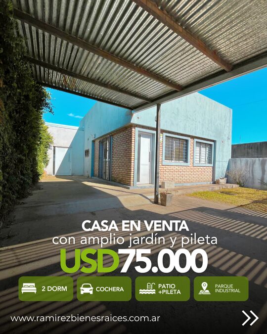 Casa con gran fondo y pileta