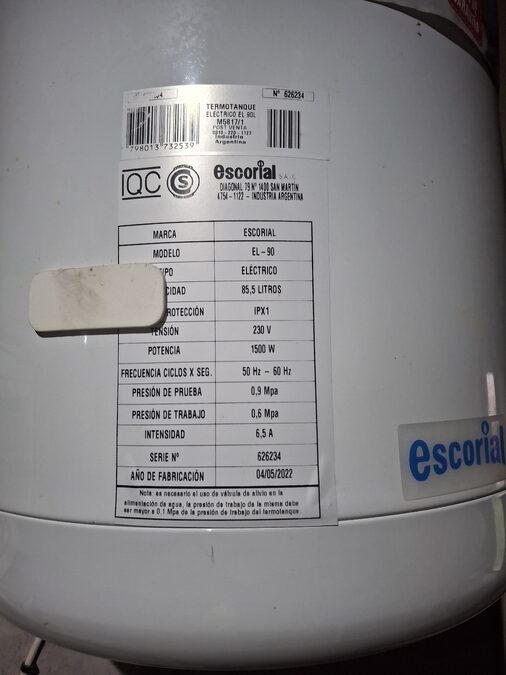 Vendo Termotanque eléctrico