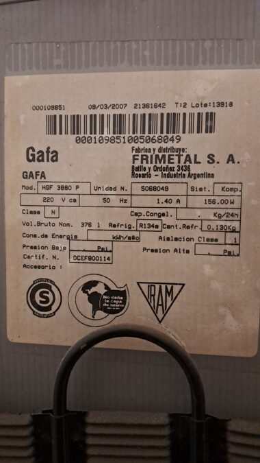 Heladera gaffa