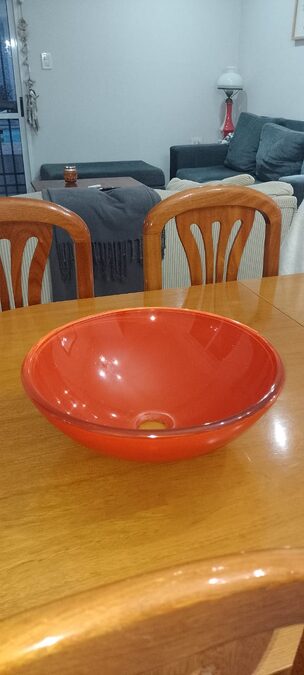 Bacha de vidrio para baño 33cms diámetro.